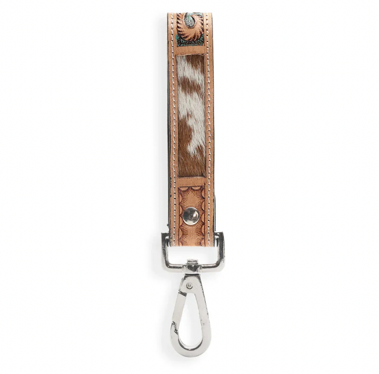 Myra bags handtooled western nyckelring läder med kohud