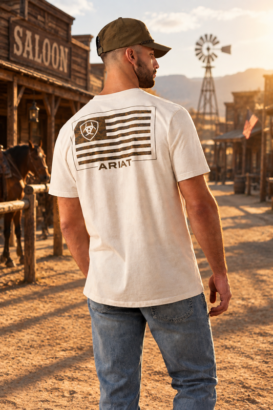 Ariat MNS Ariat buckle flag patriot ariat Herr T-Shirt