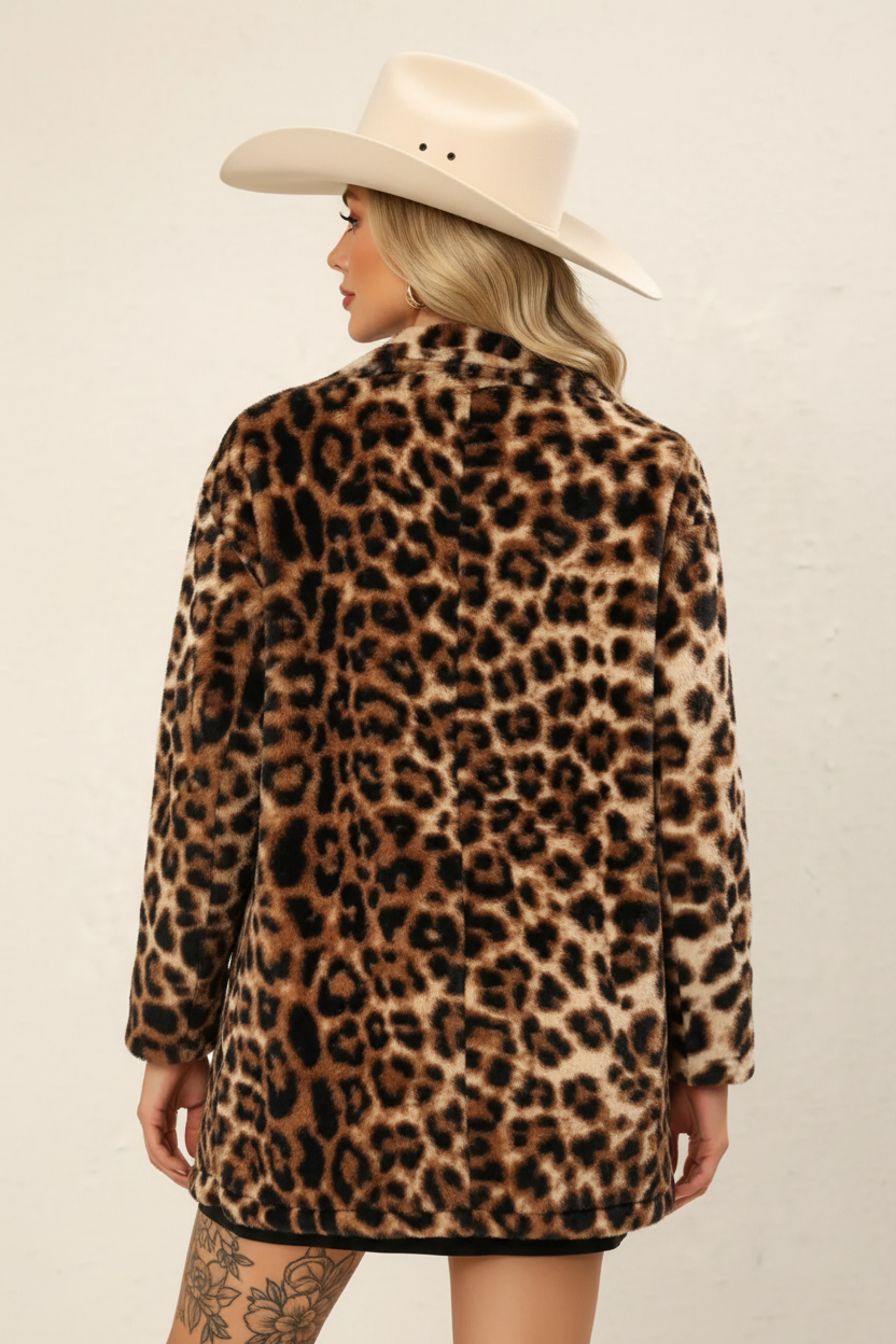 Rebell Leopard päls jacka