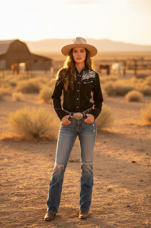 stars & stripes western skjorta Holly  dam