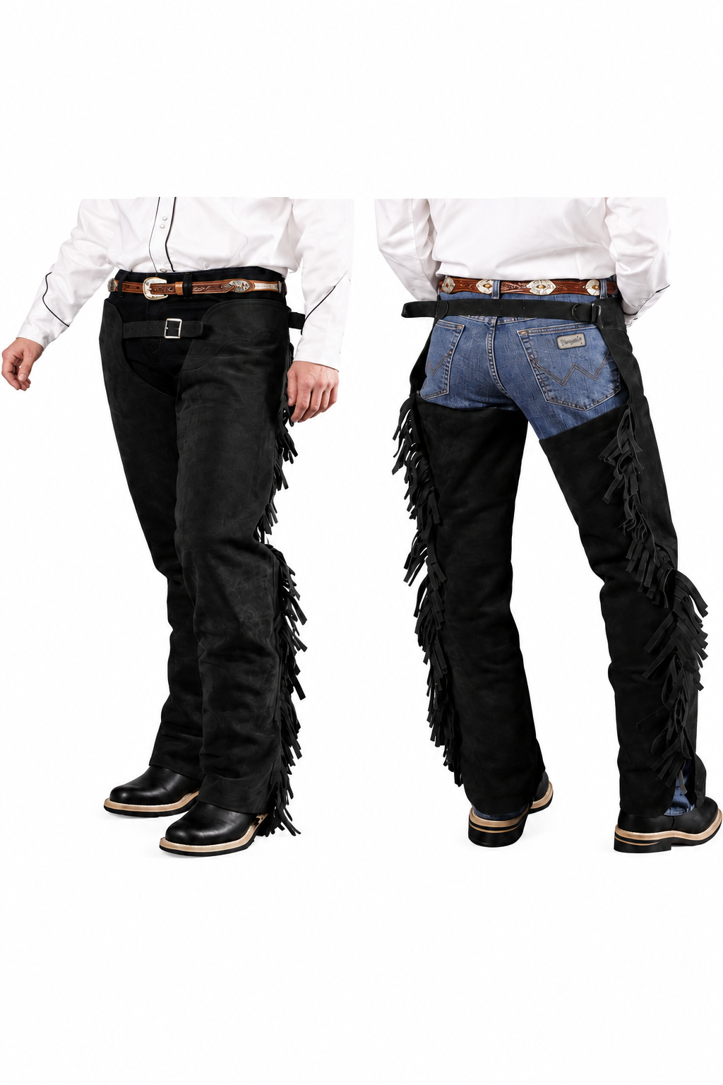 Wildwestrebell Chaps svarta