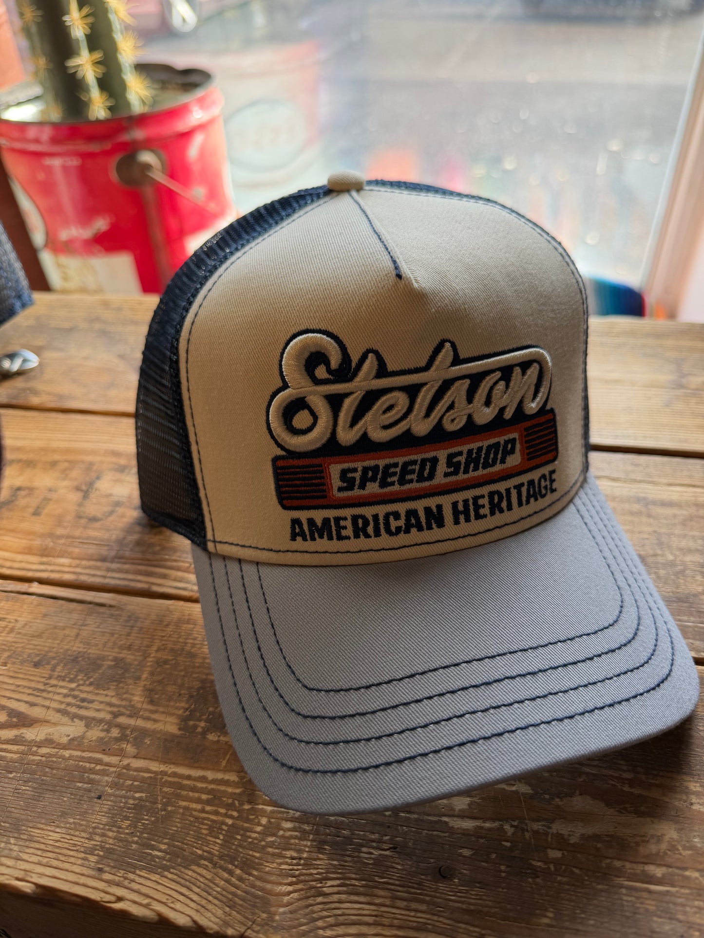 Stetson Trucker Keps speed shop blå beige