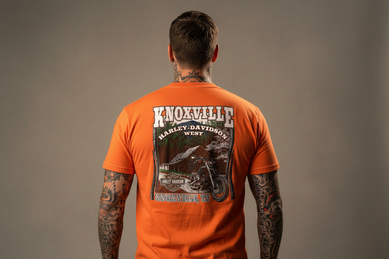 Harley Davidson motorcykel  tshirt   Orange   L   unisex