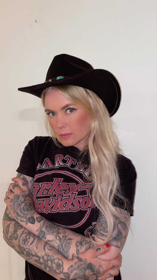 Rebell hatt svart turkos rem detalj unisex