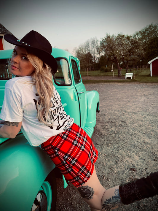 rebell svart/vit RÖD kjol dammodell