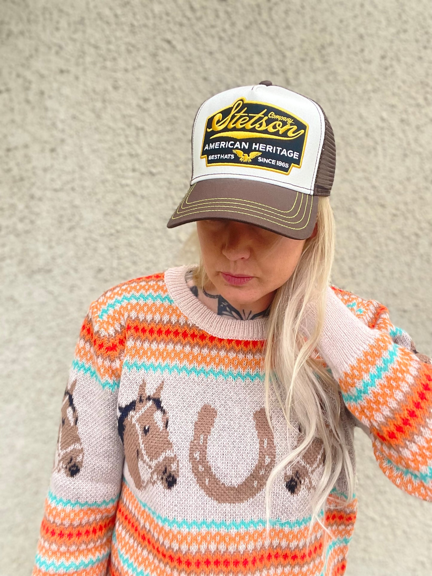 rebell boho western tröja häst motiv  dam