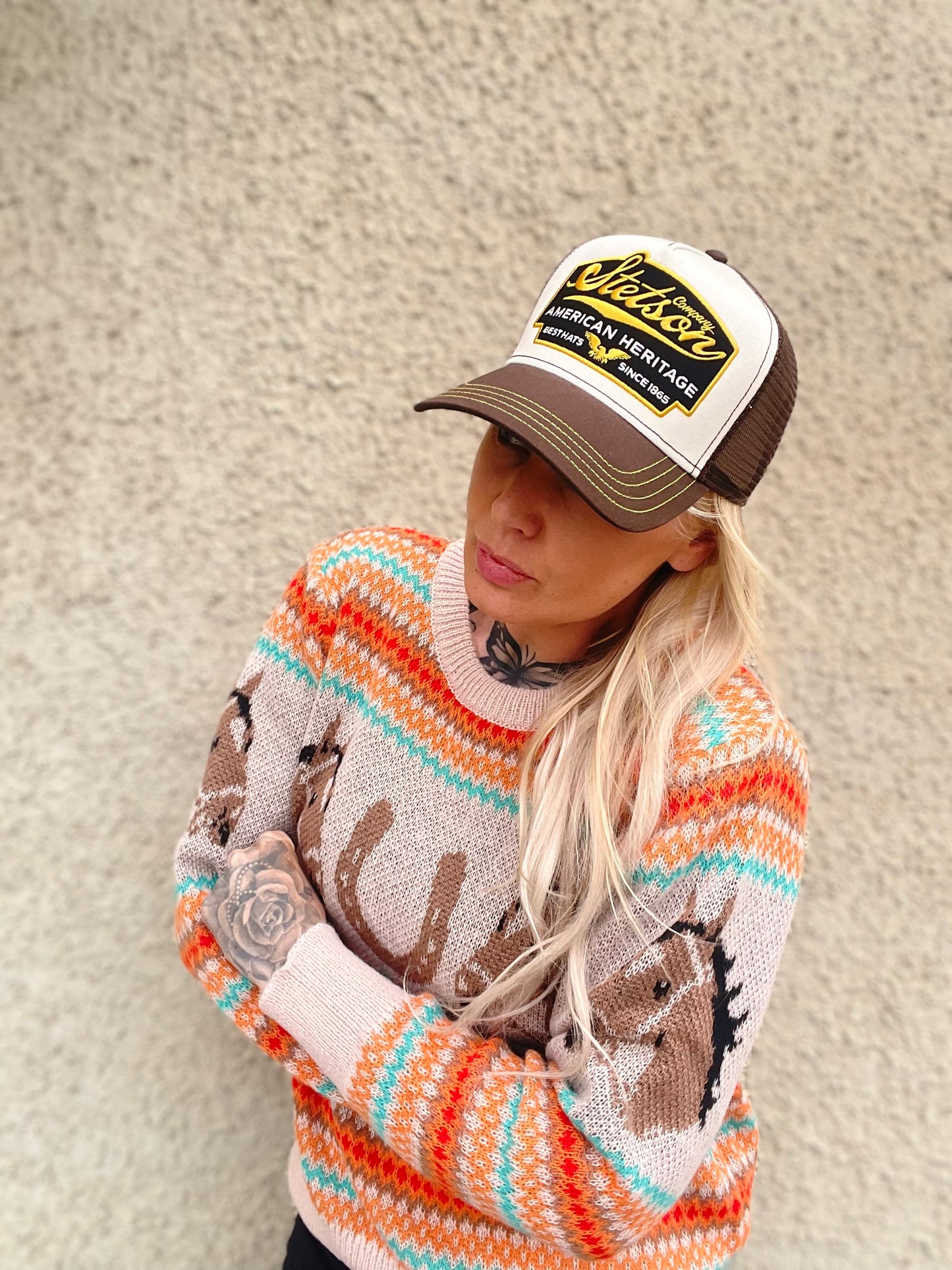 rebell boho western tröja häst motiv  dam