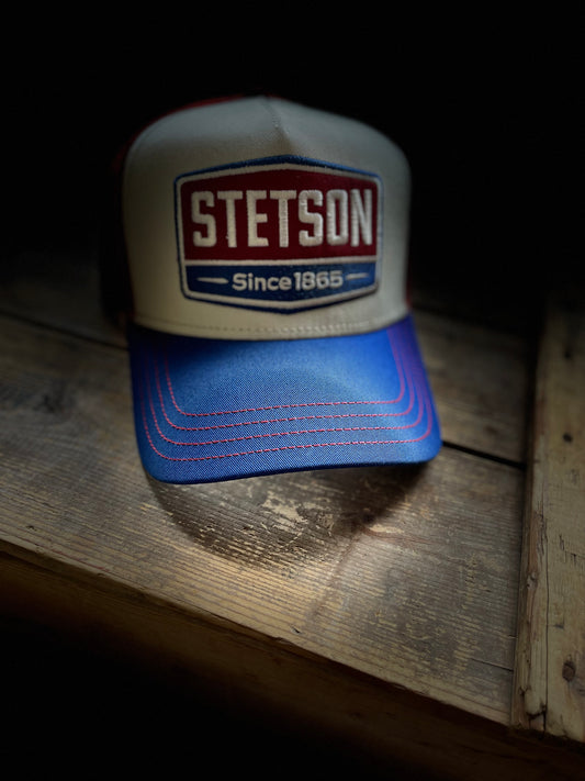 Stetson - Trucker Keps - Gasoline - blå-vit-röd