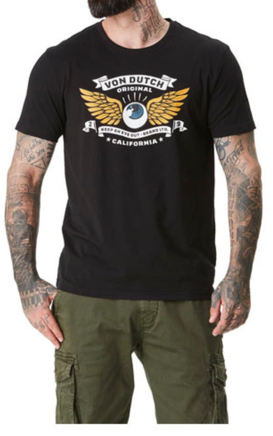von dutch tshirt wings noir  unisex