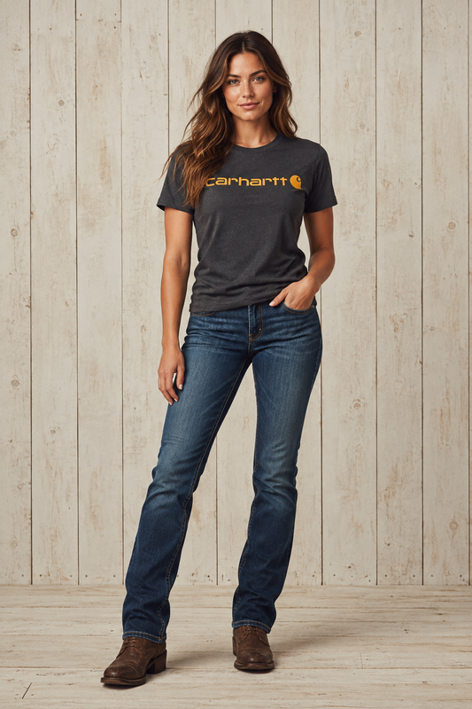 carhartt tshirt grå /brown klassisk unisex