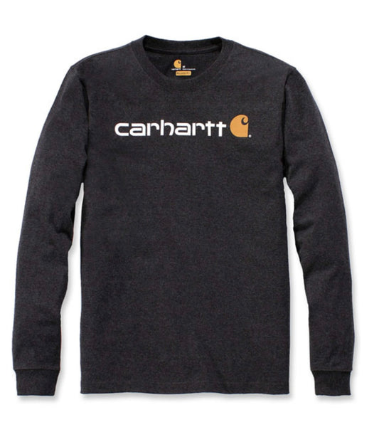 carhartt långärmad mörkgrå klassisk tryck bröst unisex