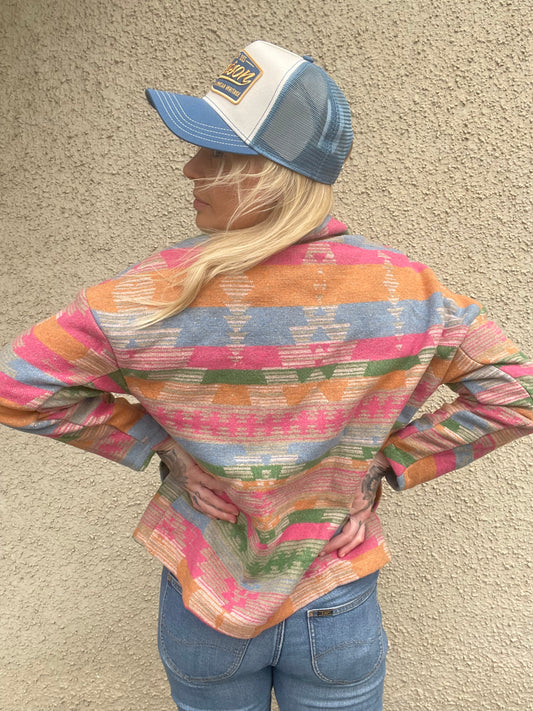 rebell skjort jacka i inka mönster western