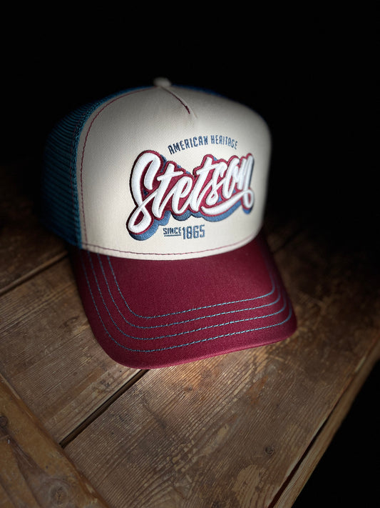 Stetson Trucker Keps American Heritage blå vinröd