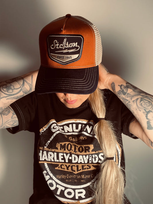 Stetson Trucker Keps American Heritage beigeorange blå