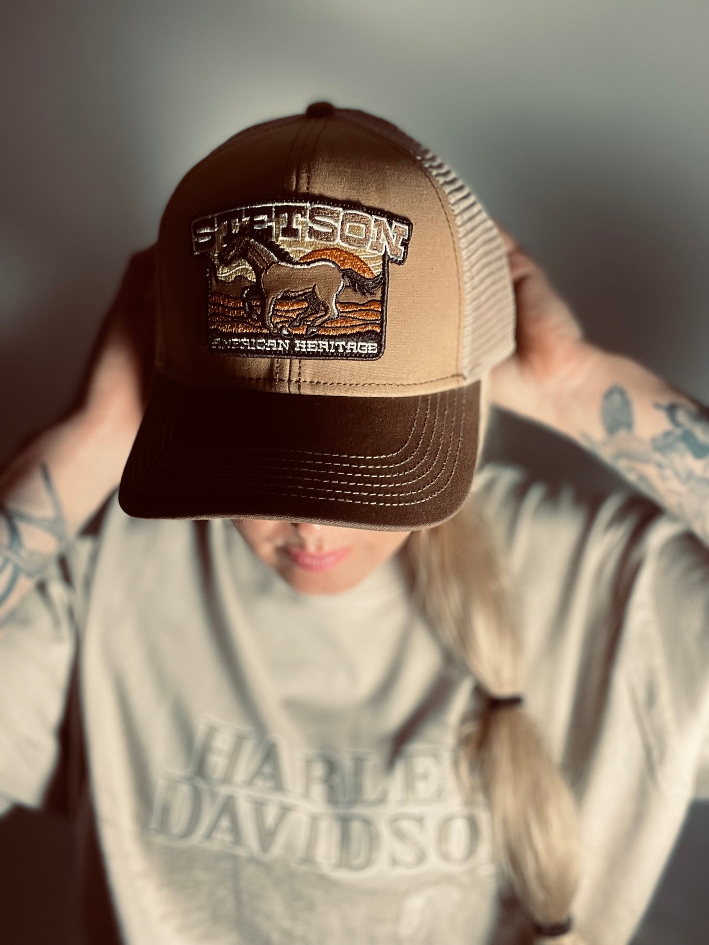 Stetson Trucker Keps American Heritage beige brun häst