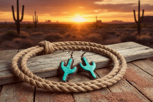 rebell örhänge turkos Cactus