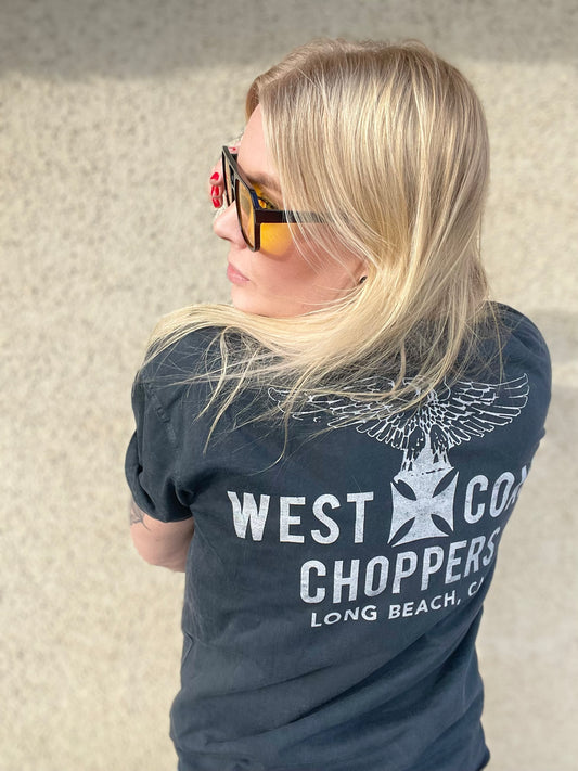 west cost chopper grå/svart motorcycle tshirt unisex