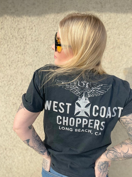 west cost chopper grå/svart motorcycle tshirt unisex