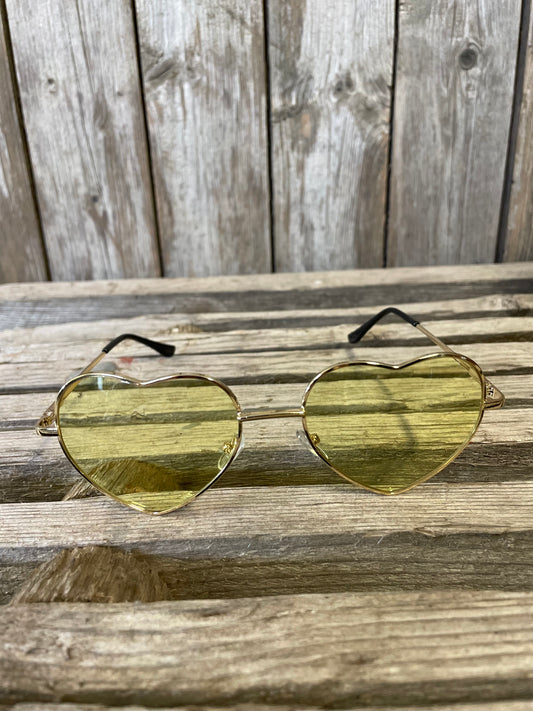 Rebell solglasögon gula hjärtan