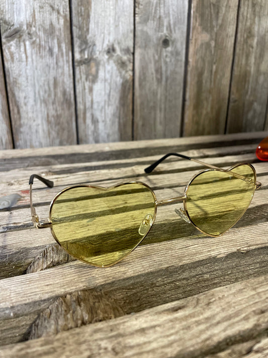 Rebell solglasögon gula hjärtan