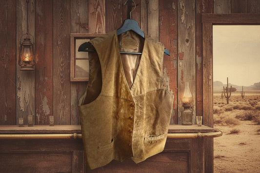 Rebell skinnväst mocka vintage 50 brun