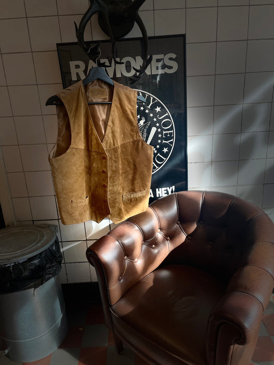 Rebell skinnväst mocka vintage 50 brun