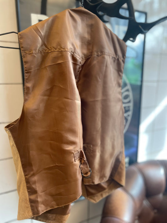 Rebell skinnväst mocka  vintage small brun