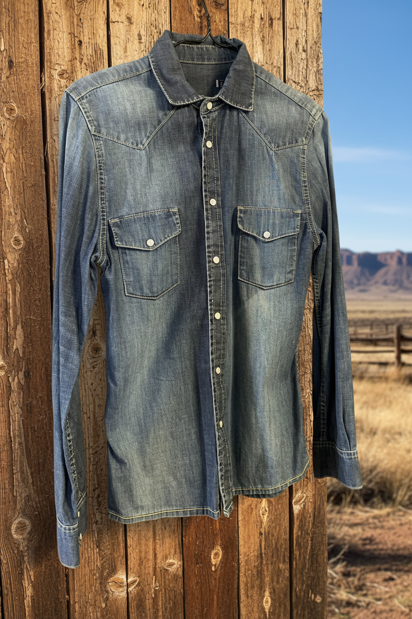 Vintage jeans skjorta small herr