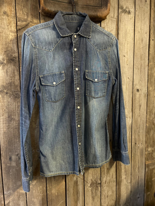 Vintage jeans skjorta small herr