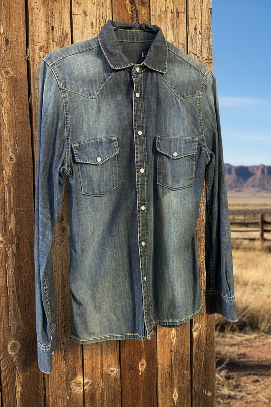 Vintage jeans skjorta small herr