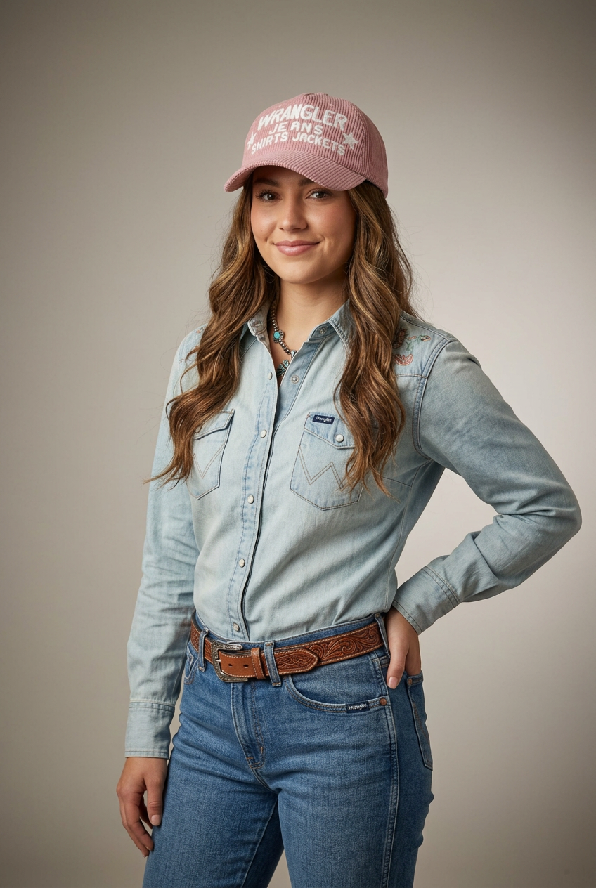 Wrangler CORDUROY CAP pink keps