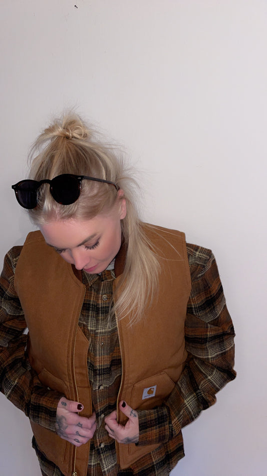 carhartt fodrad väst brown duck