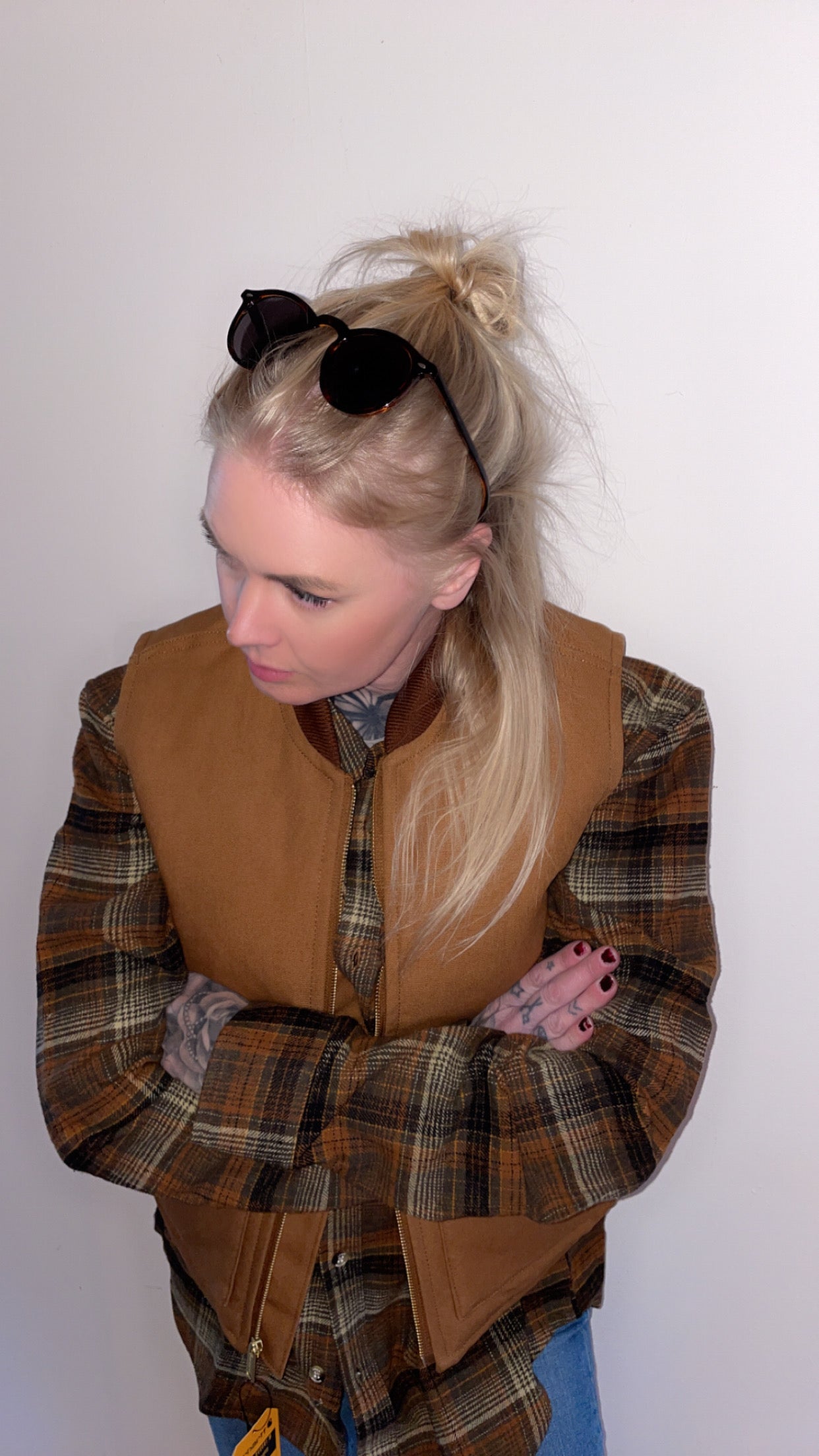 carhartt fodrad väst brown duck