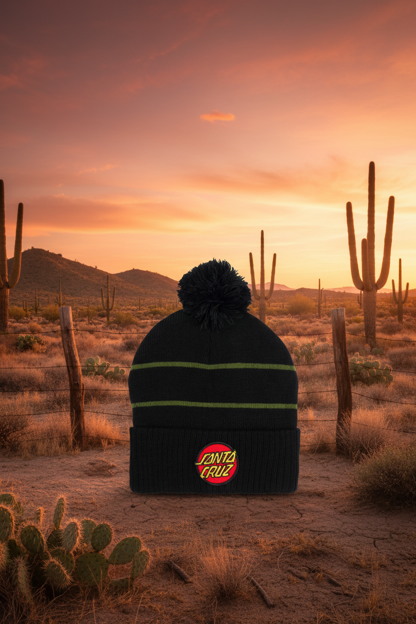Santa Cruz Beanie svart med tofs  mössa