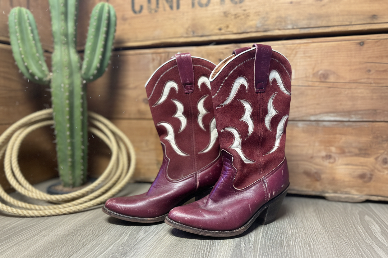 Vintage boots  vinröd sancho western boots
