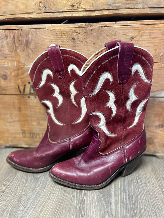 Vintage boots vinröd sancho western boots