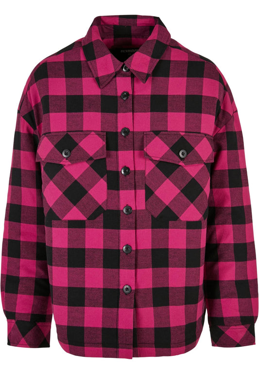 URBAN Classic flanell jacka rosa(lila) svart unisex