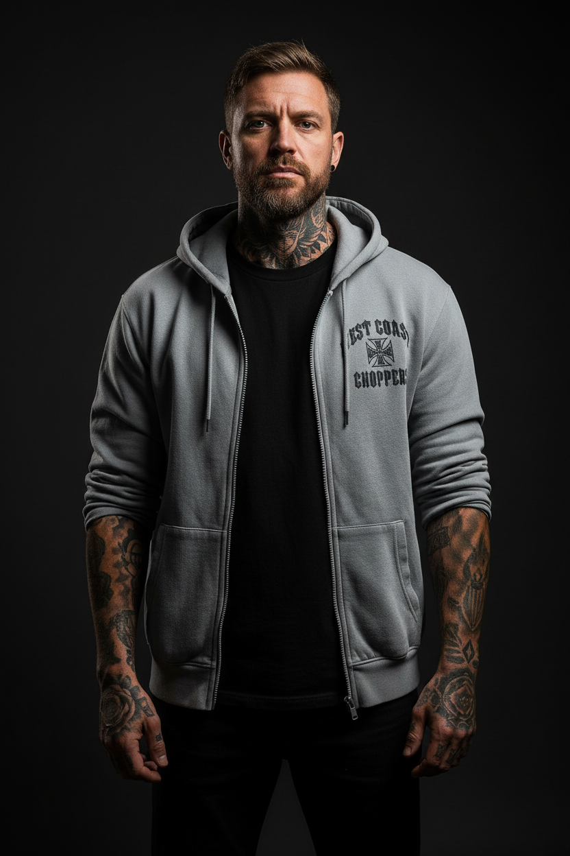 WCC   Iron Oversized zip hoodie gray