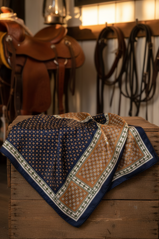 Blå geometrisk scarf