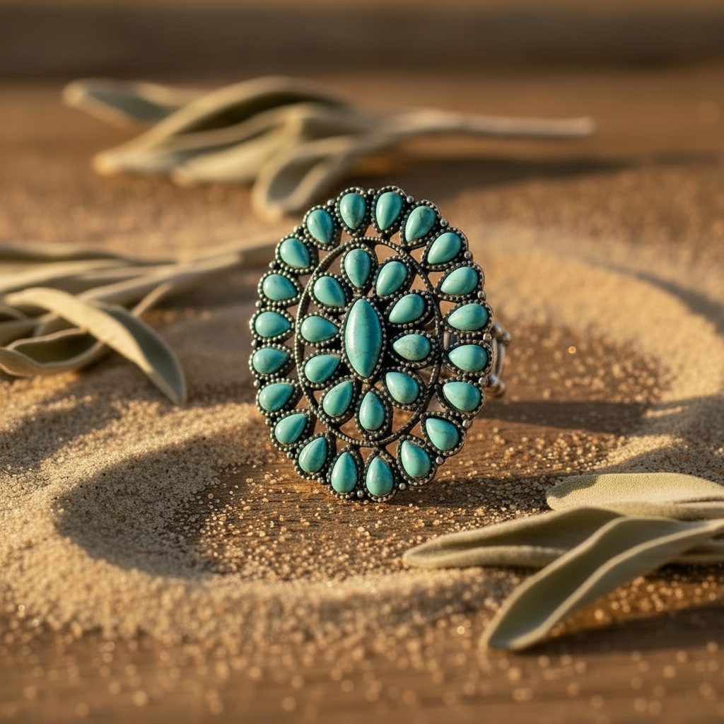 Texas jewelry turkos stor ring stretch