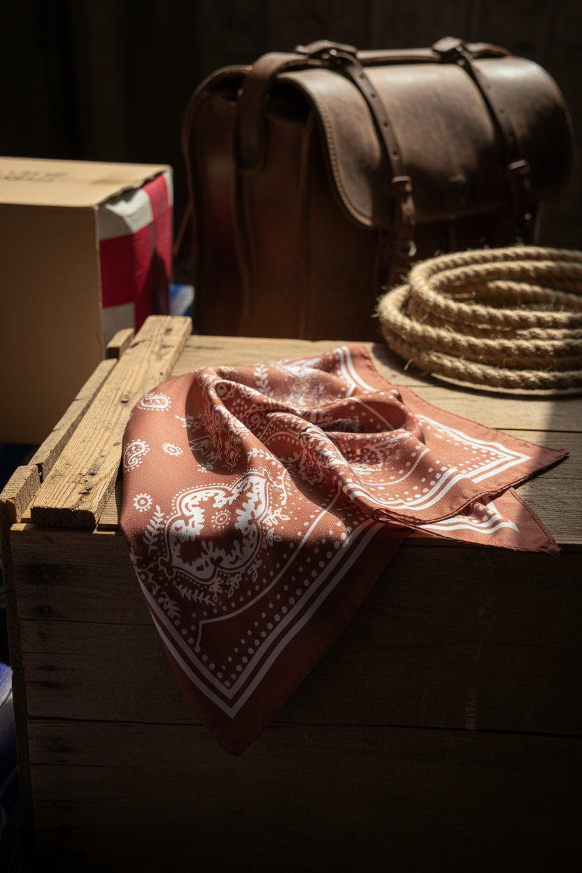 Brun koppar paisley scarf