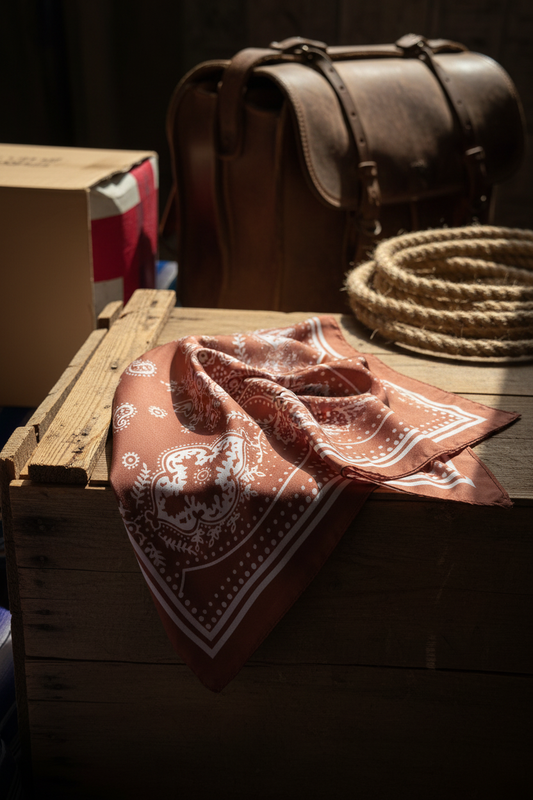 Brun koppar paisley scarf