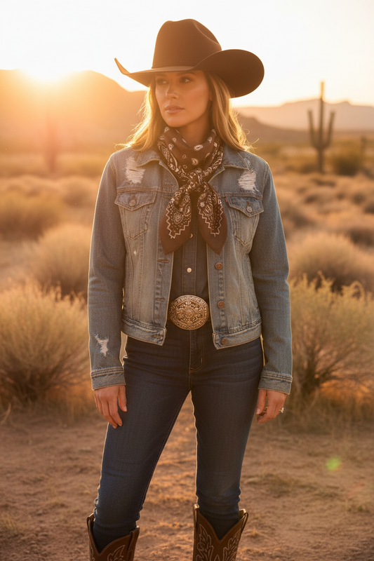 Brun paisley wild rag scarf