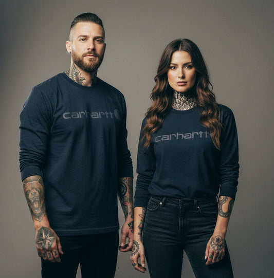 carhartt långärmad blå klassisk unisex
