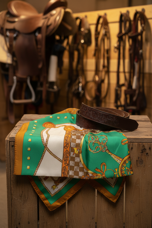 Grön equestrian scarf