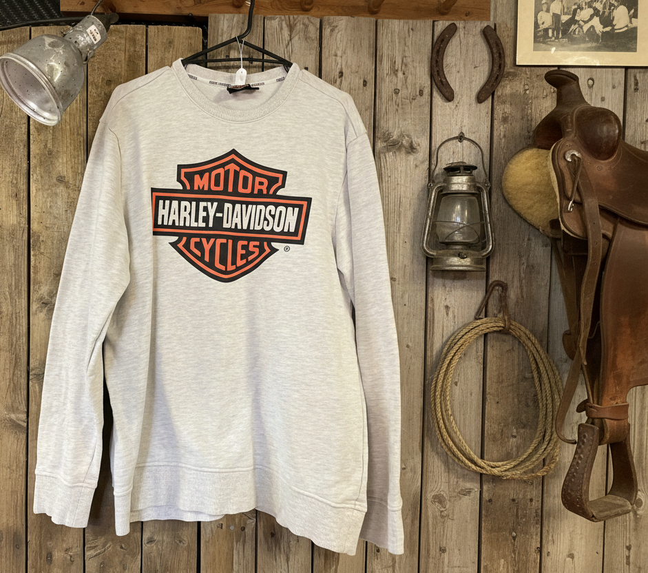Harley  Davidson  tjock tröja  grå  unisex medium liten large