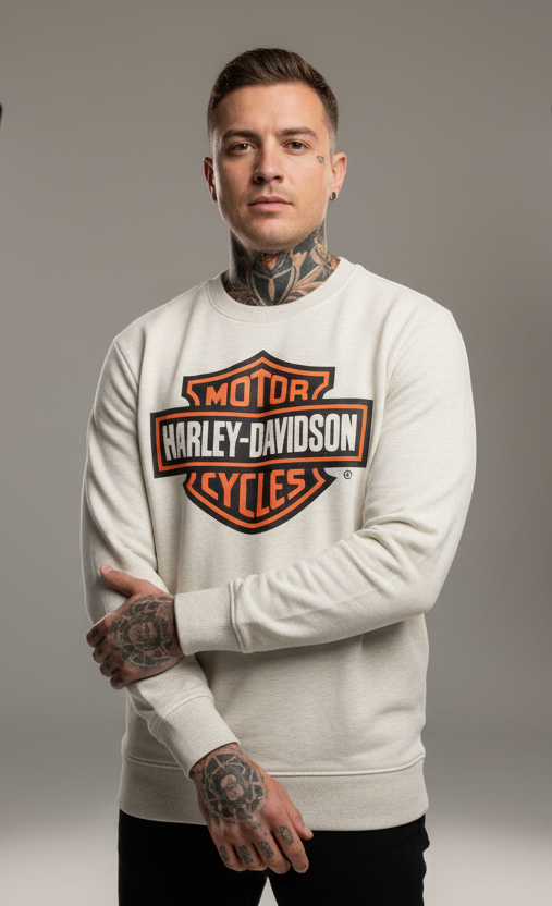 Harley  Davidson  tjock tröja  grå  unisex medium liten large