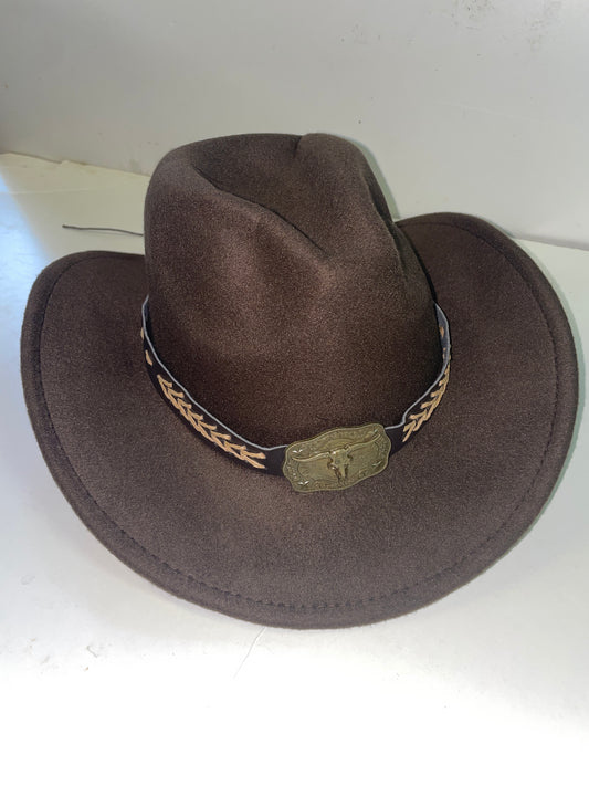 Rebell hatt brun tjur rem unisex