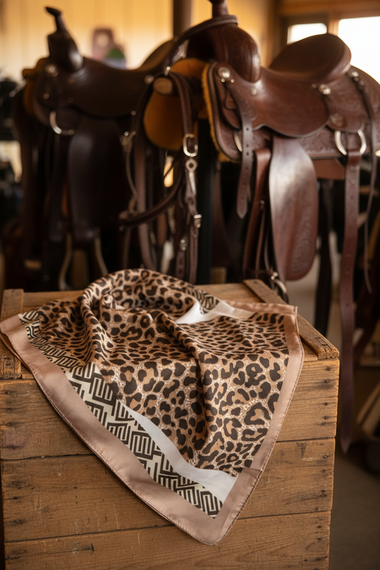 Leopard geometrisk scarf