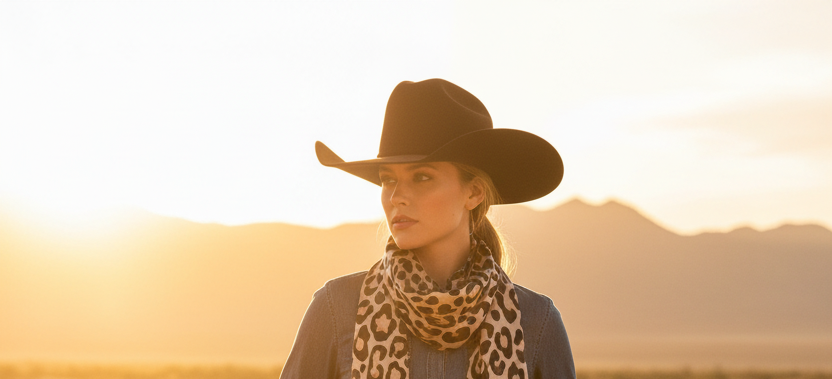 Leopard röd kant wild rag scarf